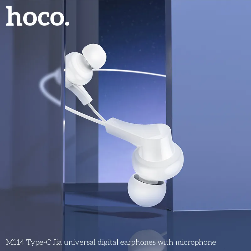 Tai nghe có dây Type-C Hoco M114 Jia Universal Digital thiết kế hiện đại, phù hợp mọi nhu cầu nghe nhạc