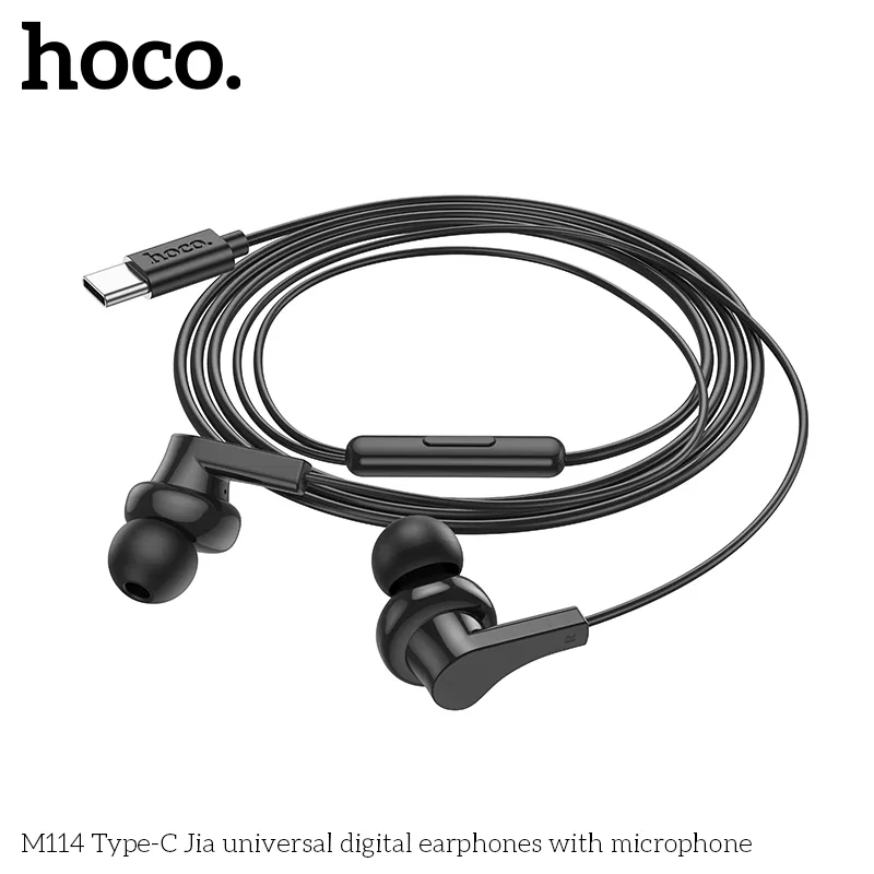 Tai nghe có dây Hoco M114 hỗ trợ điều khiển qua dây và cuộc gọi tiện lợi