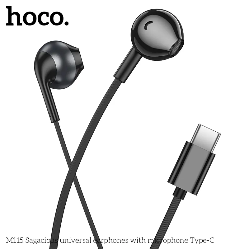 Trải nghiệm âm thanh sống động, chuẩn HD cùng tai nghe có dây Type-C Hoco M115 Sagacious