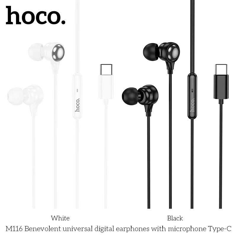 Tai nghe Hoco M116 thiết kế dây Type-C chắc chắn