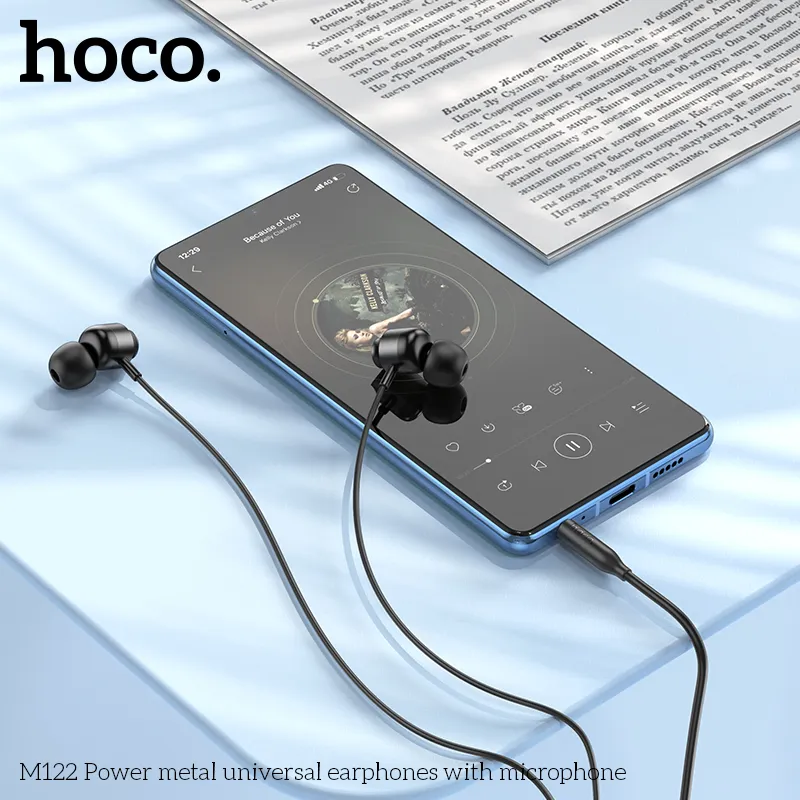 Thiết kế tai nghe Hoco M122 với kiểu dáng thời trang và kim loại cao cấp