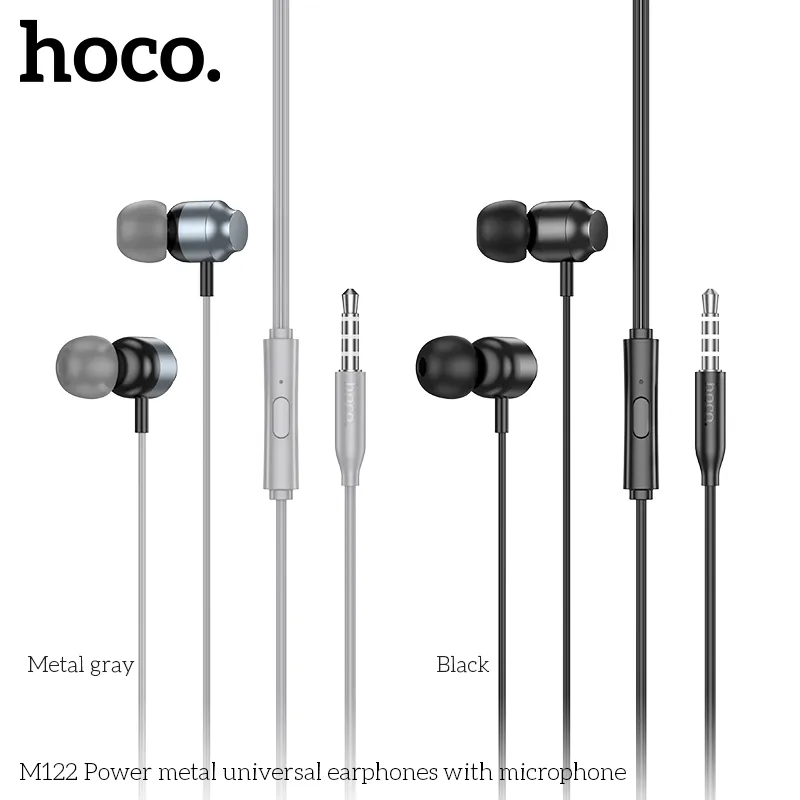 Kích thước tai nghe Hoco M122 gọn nhẹ 13g, cáp dài 1,2m dễ dàng di chuyển