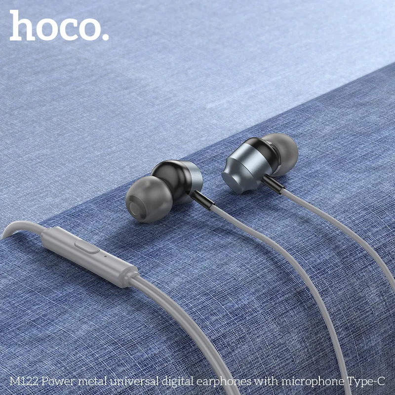 Tai nghe có dây Type-C Hoco M122 Power Metal Universal Digital thiết kế kim loại sang trọng