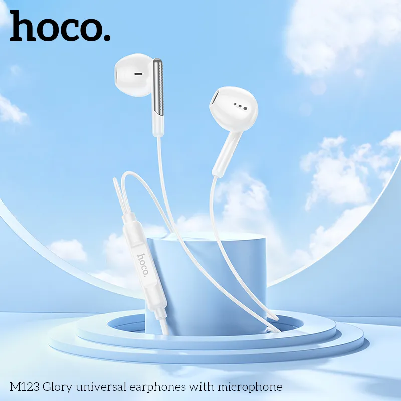 Tai nghe có dây 3.5mm Hoco M123 Glory universal thiết kế chắc chắn và hiện đại