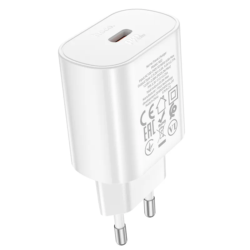 Củ Sạc PD25W Hoco N22 Jetta (EU) thiết kế nhỏ gọn tiện lợi dễ sử dụng phù hợp nhiều thiết bị di động