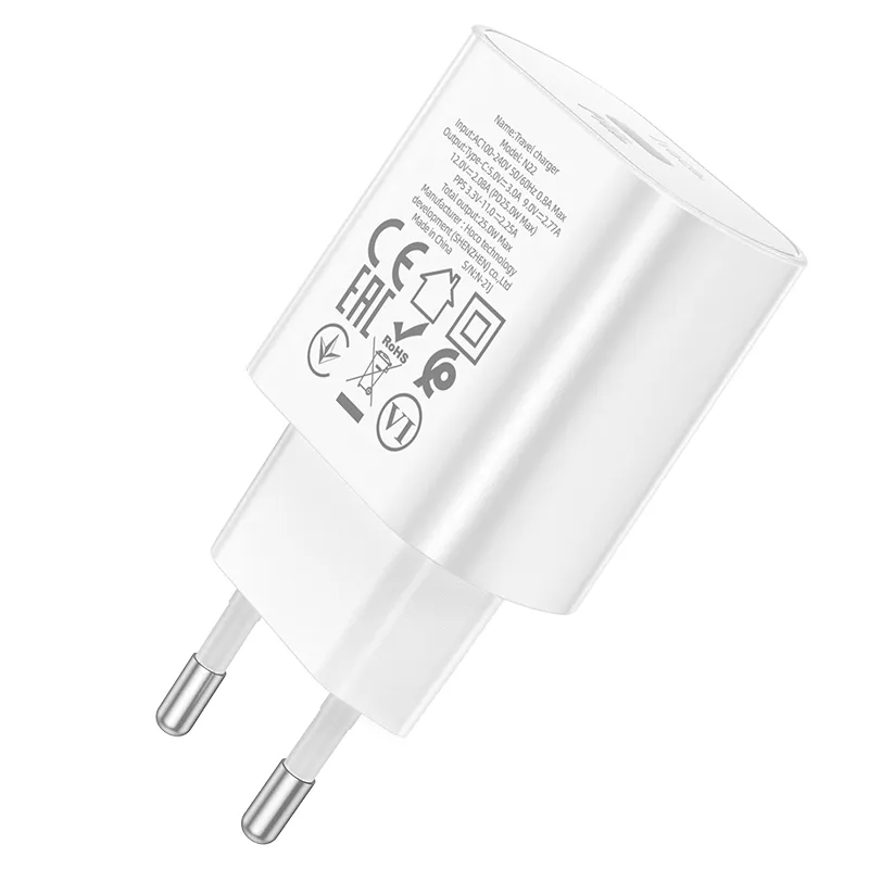 Tính năng chi tiết đầu ra Type-C 25W, chân cắm chuẩn EU tương thích đa thiết bị toàn cầu