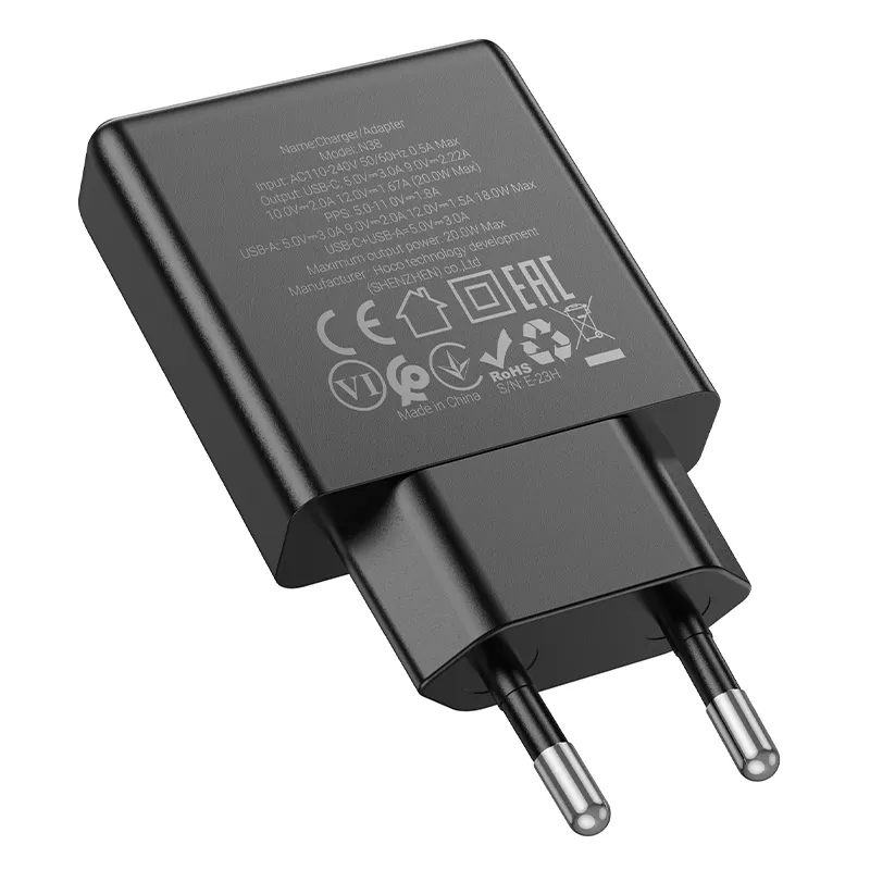 Tính năng Củ Sạc PD20W+QC3.0 Hoco N38 Delgado hỗ trợ đa chuẩn QC/FCP/AFC tiện lợi