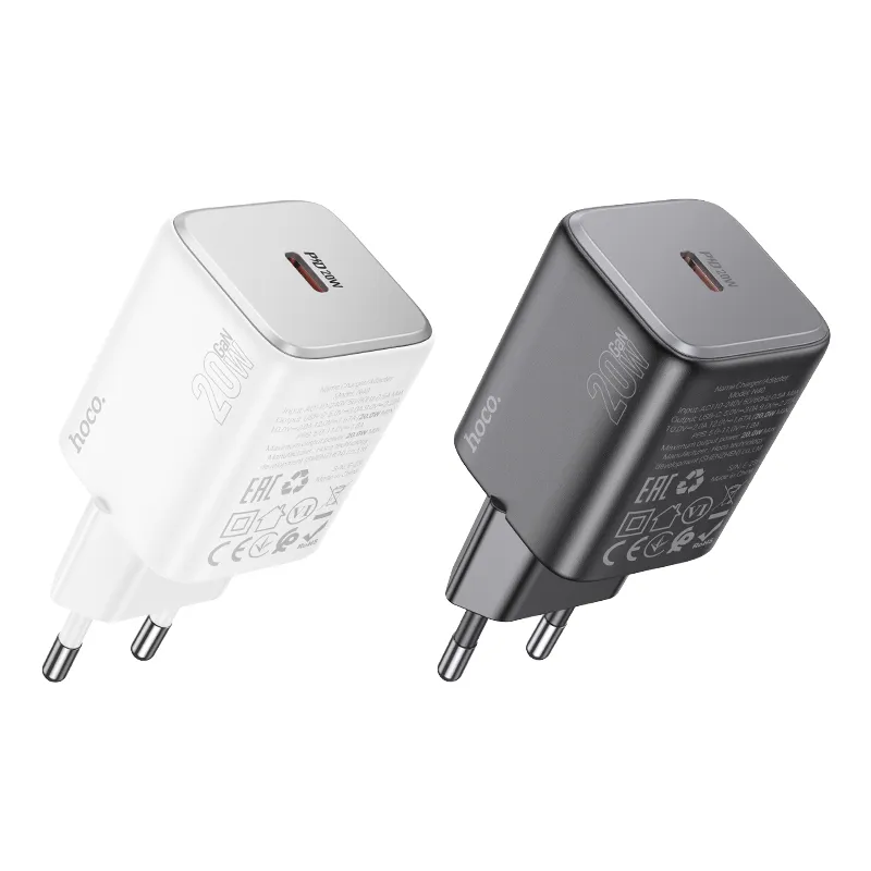 Củ Sạc PD20W Hoco N40 Mighty (EU) thiết kế nhỏ gọn màu trắng sang trọng