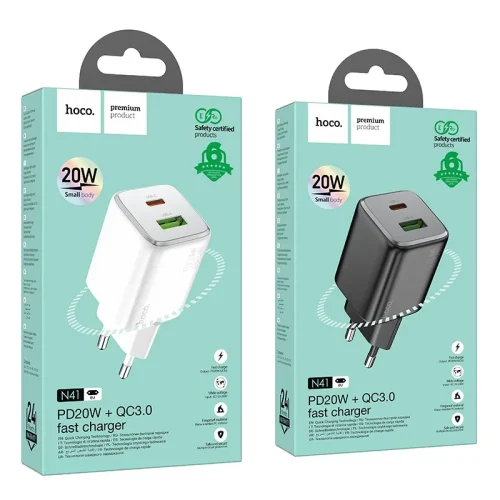 Củ Sạc PD20W+QC3.0 Hoco N41 Almighty (EU)