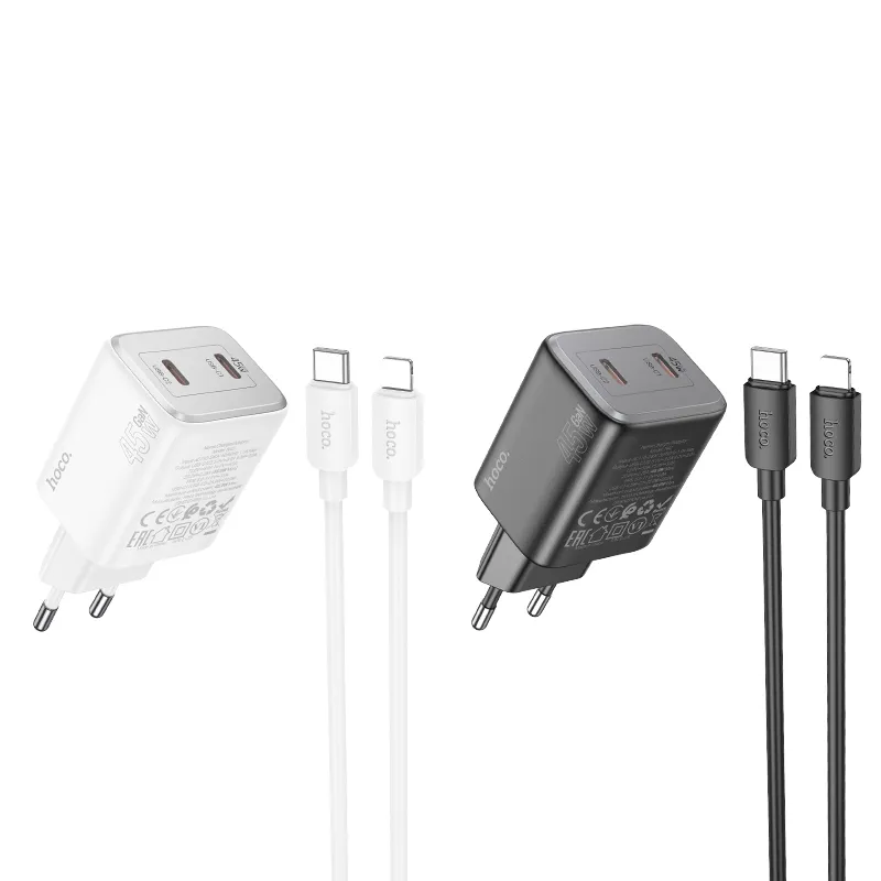 Bộ sạc kèm dây C to iP Hoco N42 Elogiado PD45W thiết kế nhỏ gọn hiệu suất cao