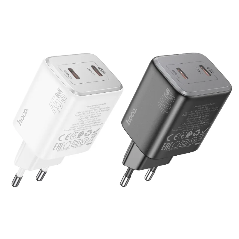 Củ sạc PD45W Hoco N42 Elogiado (EU) thiết kế nhỏ gọn, công suất cao sạc nhanh an toàn