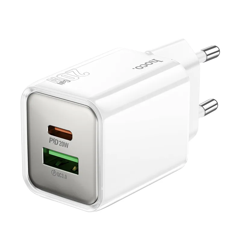 Thiết kế củ sạc Hoco N46 Glorious vỏ PC chống cháy, phích cắm EU tiện dụng