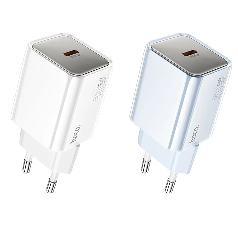Củ Sạc PD30W Hoco N47 Glorious (EU) thiết kế nhỏ gọn, chuẩn EU, công suất 30W phù hợp nhiều thiết bị