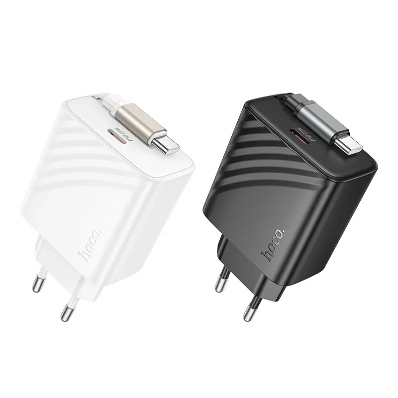 Củ Sạc PD20W Hoco N57 Full Với Dây Rút (EU) thiết kế nhỏ gọn, tiện lợi, công suất 20W mạnh mẽ