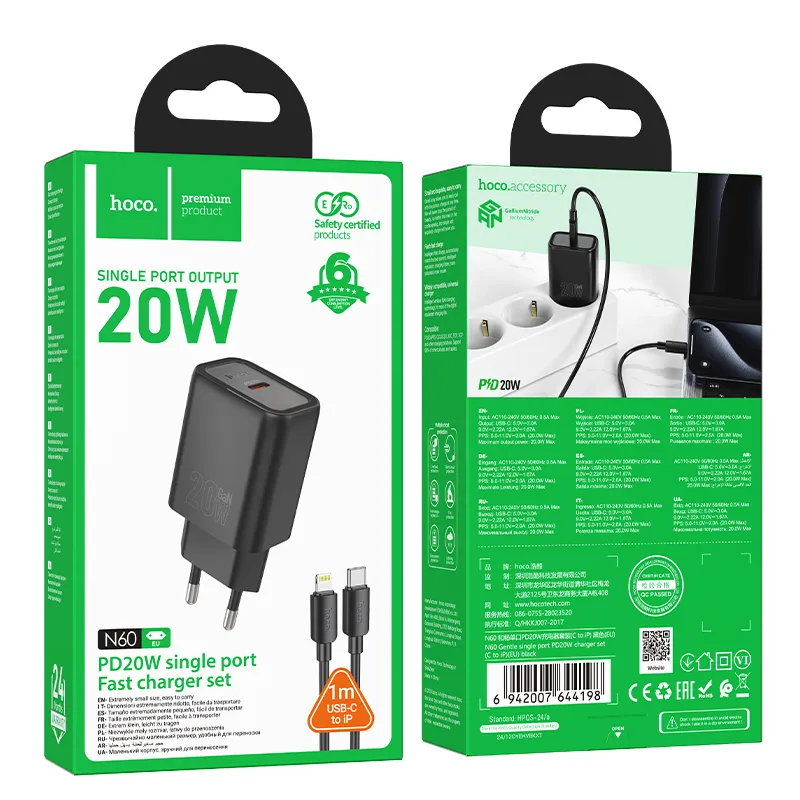 Thiết kế hiện đại, màu trắng tinh tế của Hoco N60 Gentle PD20W EU