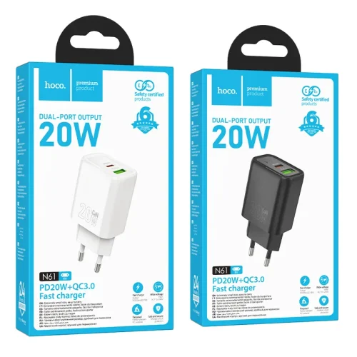 Củ Sạc PD20W+QC3.0 Hoco N61 Gentle (EU)