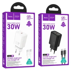 Bộ Sạc Kèm Dây C to C Hoco N62 Gentle PD30W (EU)