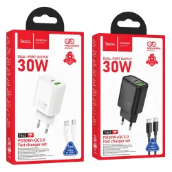 Bộ Sạc Kèm Dây C to C Hoco N63 Gentle PD30W+QC3.0 (EU)