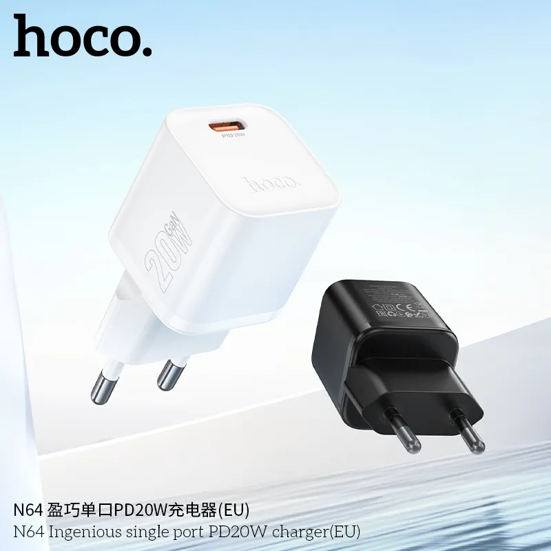 Củ Sạc PD20W Hoco N64 Ingenious (EU) thiết kế nhỏ gọn tiện lợi