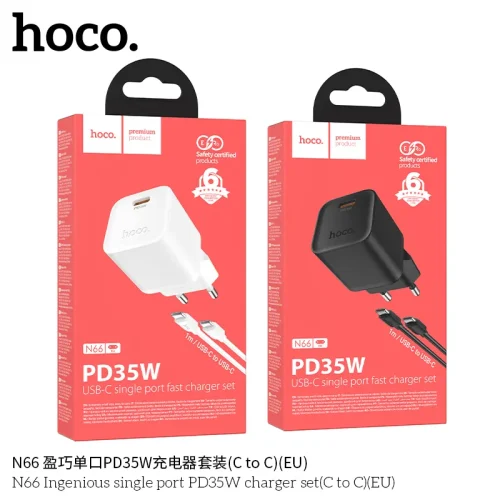 Bộ Sạc Kèm Dây C to C Hoco N66 Ingenious PD35W (EU)