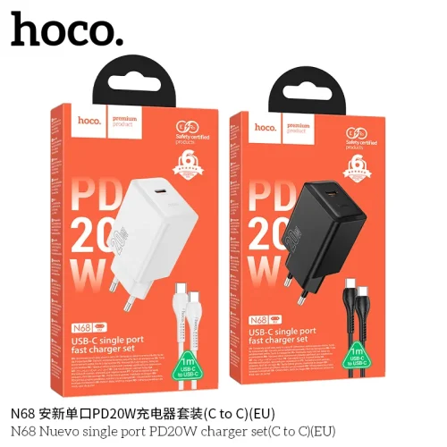 Bộ Sạc Kèm Dây C to C Hoco N68 Nuevo PD20W (EU)