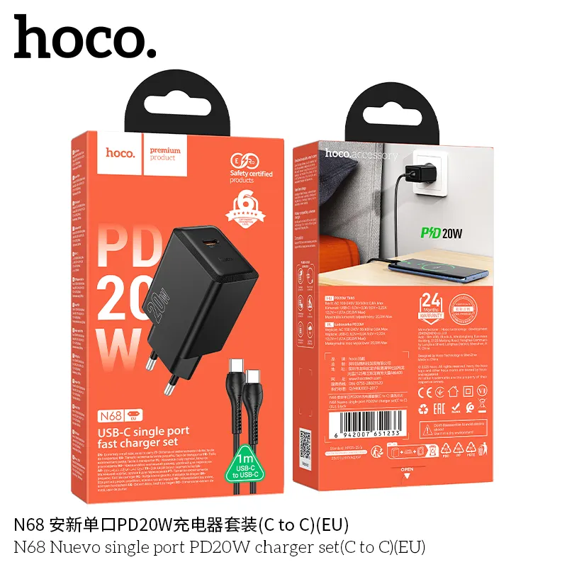 Đóng gói gồm bộ sạc và dây cáp C to C chuẩn chất lượng cao