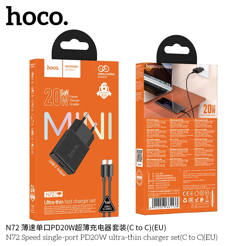 Đóng gói đầy đủ gồm sạc và dây cáp C to C dài 1m chất lượng
