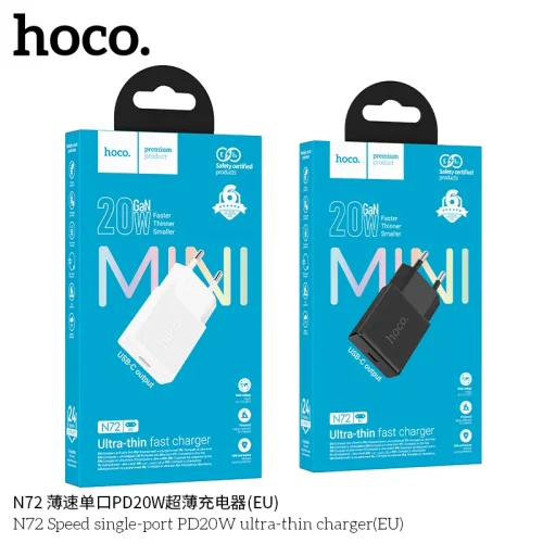 Củ Sạc PD20W Hoco N72 Speed Ultra mỏng (EU)