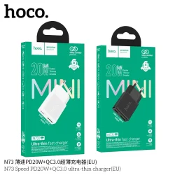 Củ Sạc PD20W+QC3.0 Hoco N73 Speed Ultra mỏng (EU)