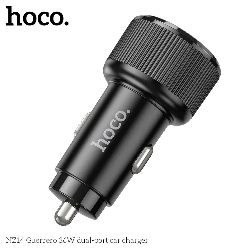 Đóng gói sản phẩm tẩu sạc Hoco NZ14 Guerrero đầy đủ phụ kiện