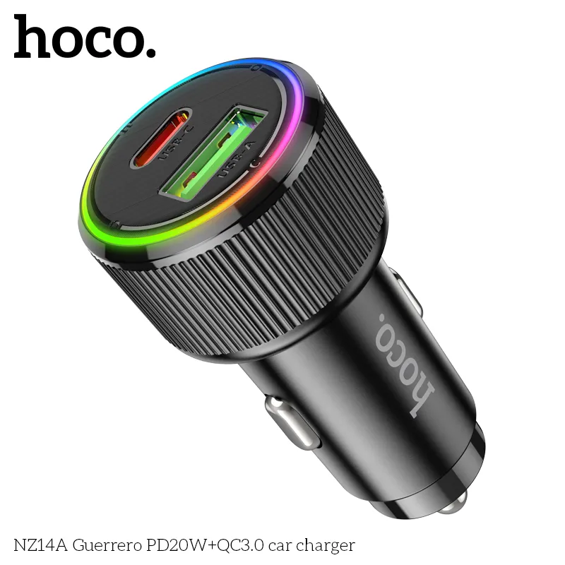Tẩu sạc ô tô Hoco NZ14A Guerrero PD20W+QC3.0 thiết kế nhỏ gọn chất liệu hợp kim nhôm bền bỉ
