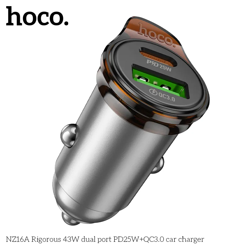 Thiết kế tẩu sạc ô tô Hoco NZ16A nhỏ gọn, bền bỉ với vật liệu chống cháy PC