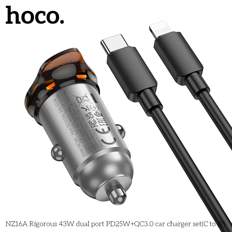 Tẩu sạc ô tô Hoco thương hiệu uy tín, bảo hành 12 tháng