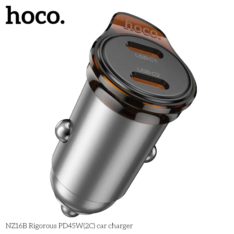 Trải nghiệm sạc ổn định và an toàn với tẩu sạc ô tô Hoco NZ16B Rigorous PD45W