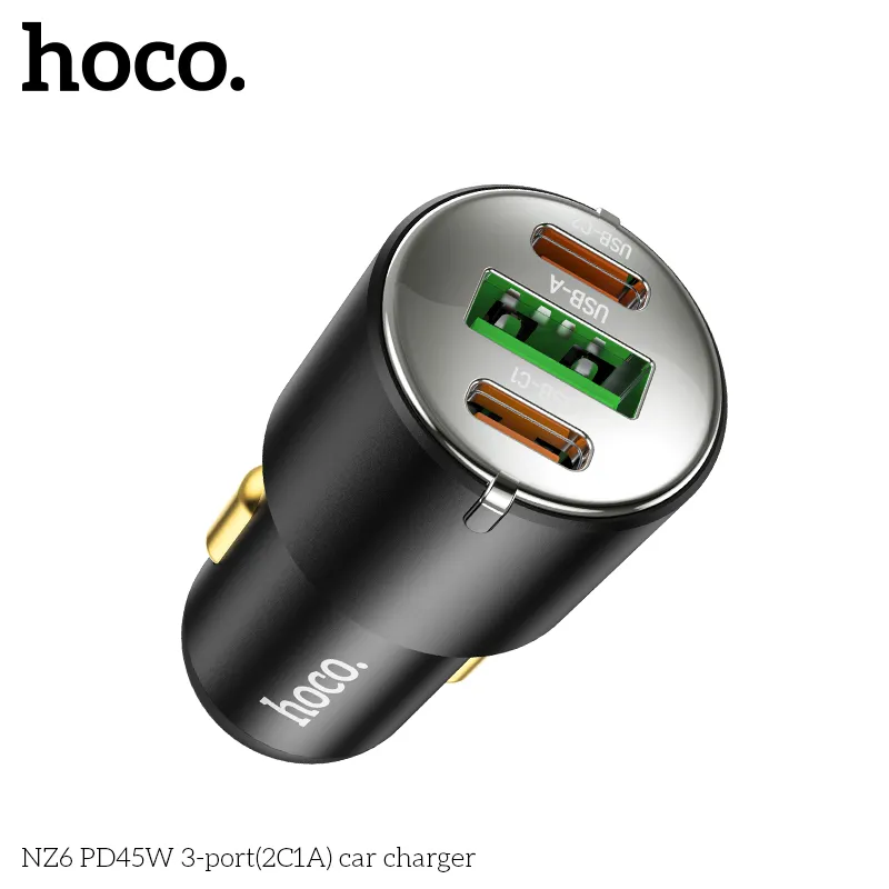 Trải nghiệm sạc nhanh an toàn với tẩu sạc ô tô Hoco NZ6 PD45W