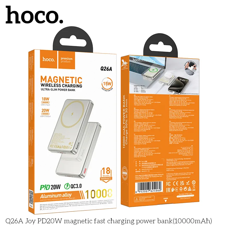 Pin dự phòng Hoco Q26A bền bỉ với vỏ hợp kim nhôm
