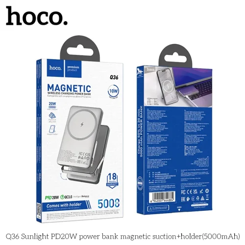 Pin Dự Phòng Hoco Q36 Sunlight PD20W nam châm kèm giá đỡ 5000mAh