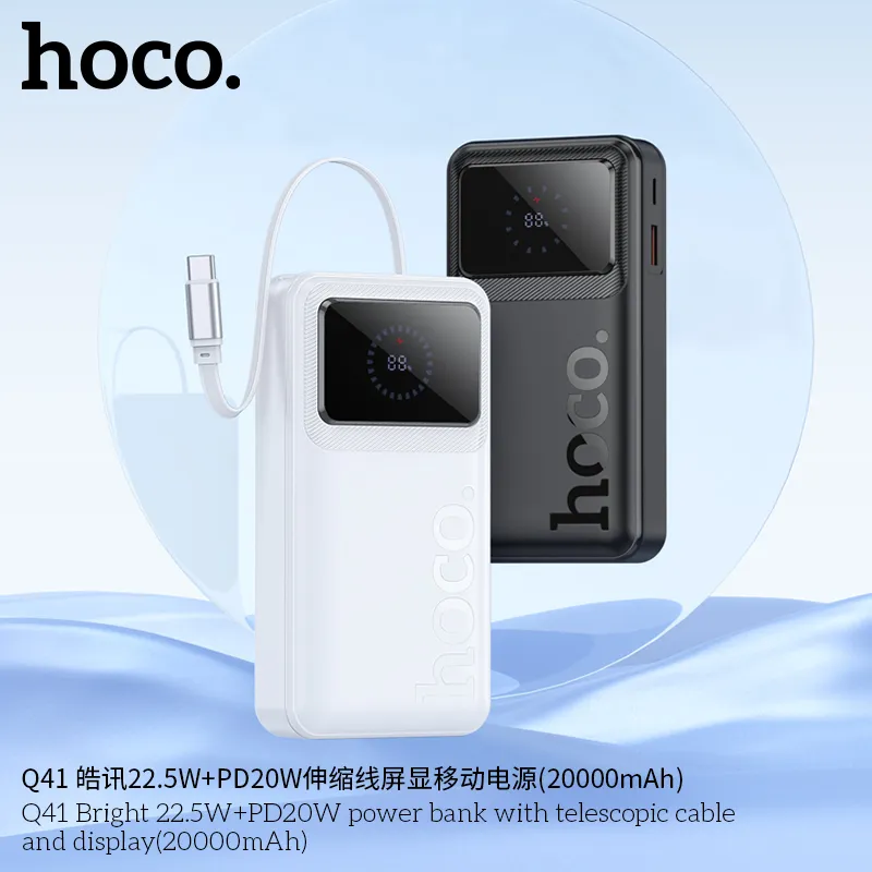 Pin Dự Phòng Hoco Q41 Bright 22.5W+PD20W dung lượng lớn 20000mAh