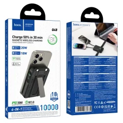 Pin Dự Phòng Hoco Q48 Core PD20W nam châm kèm cáp, sạc đồng hồ, giá đỡ 10000mAh