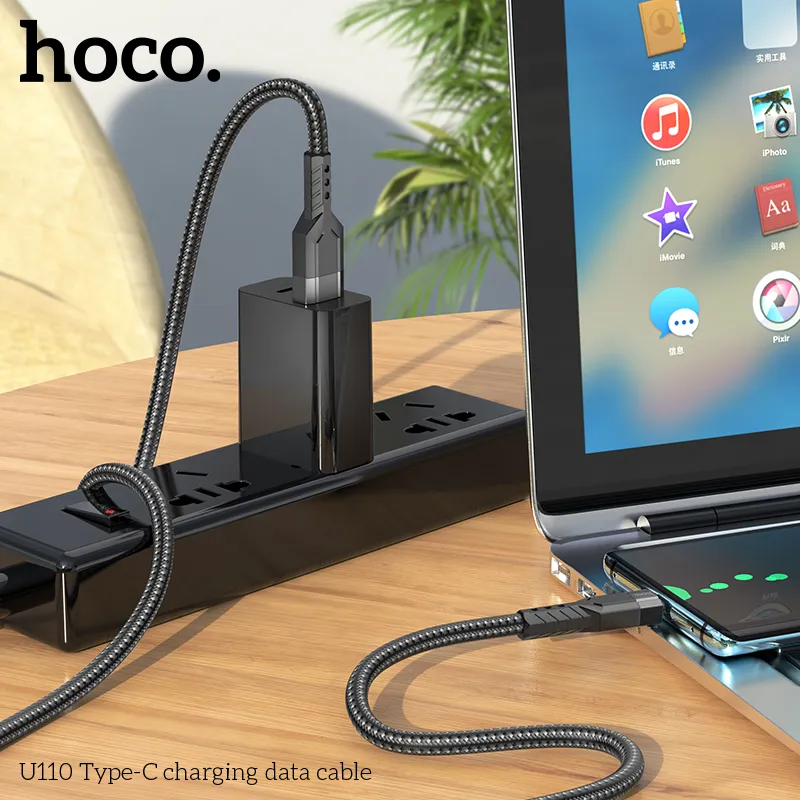 Cáp Sạc Type-C Hoco U110 thiết kế bền đẹp, chất lượng cao