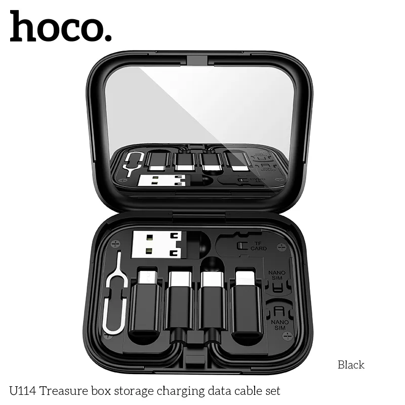 Cáp Sạc Type-C Hoco U114 Treasure Box Storage Cable Set với thiết kế nhỏ gọn, tiện lợi cho mọi nhu cầu sạc