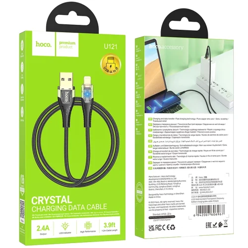 Cáp Sạc iP Hoco U121 Gold Standard Transparent Discovery Edition