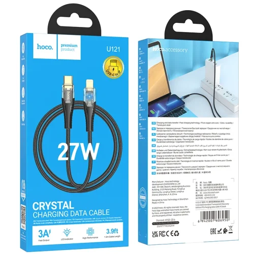 Cáp Sạc PD iP Hoco U121 Gold Standard Transparent Discovery Edition