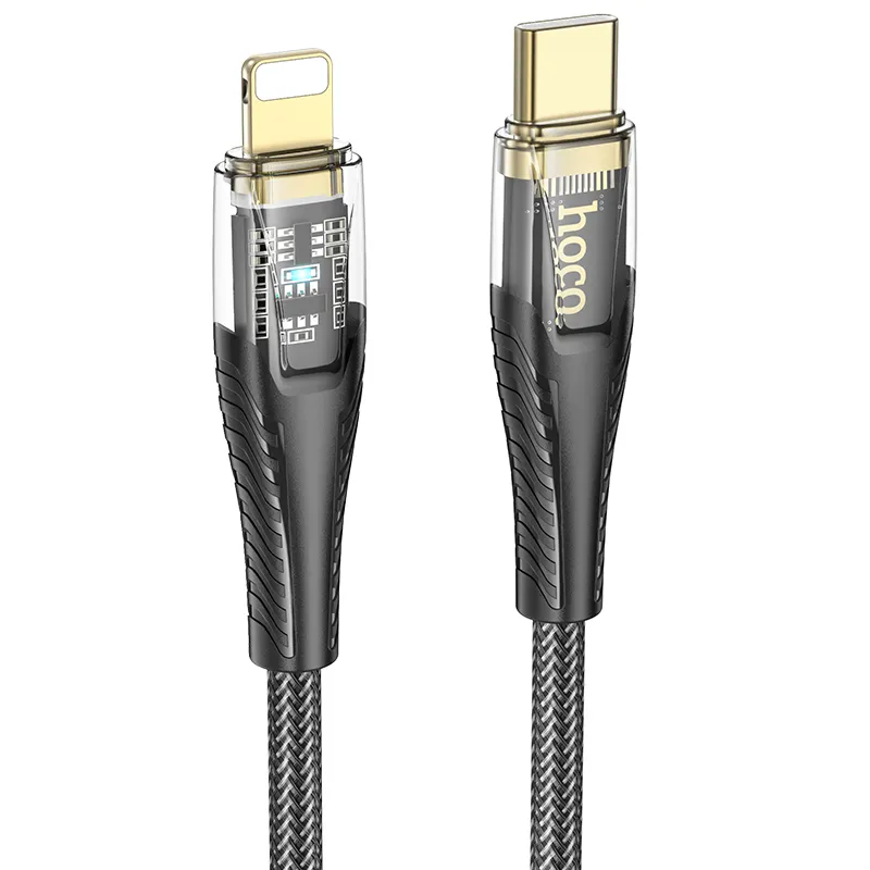 Cáp Sạc PD iP Hoco U121 Gold Standard thiết kế trong suốt sang trọng