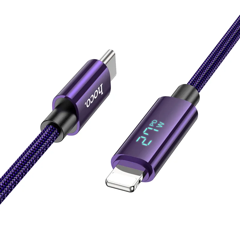 Thiết kế Cáp Sạc PD iP Hoco U125 với bện dệt và ABS mạ điện sang trọng