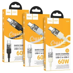 Cáp Sạc Type-C to Type-C Hoco U129 Spirit 60W Transparent