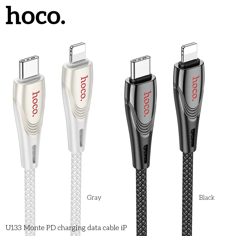 Kích thước chuẩn 1,2m, trọng lượng 32g cáp Hoco U133 Monte dễ sử dụng bền lâu