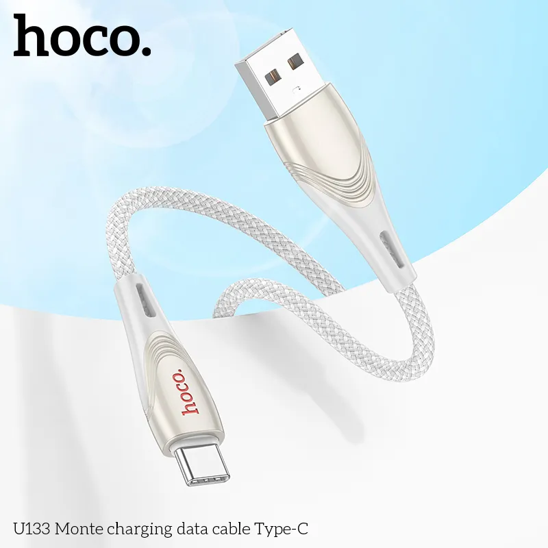 Cáp Sạc Type-C Hoco U133 Monte kiểu dáng hiện đại chắc chắn
