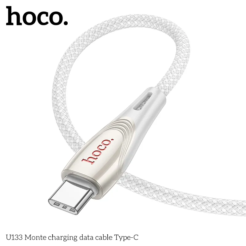 Cáp Sạc Type-C Hoco U133 Monte hỗ trợ sạc nhanh 3A tiện lợi