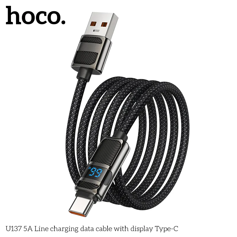 Cáp Sạc Type-C Hoco U137 5A With Display công năng sạc nhanh 5A đa thiết bị